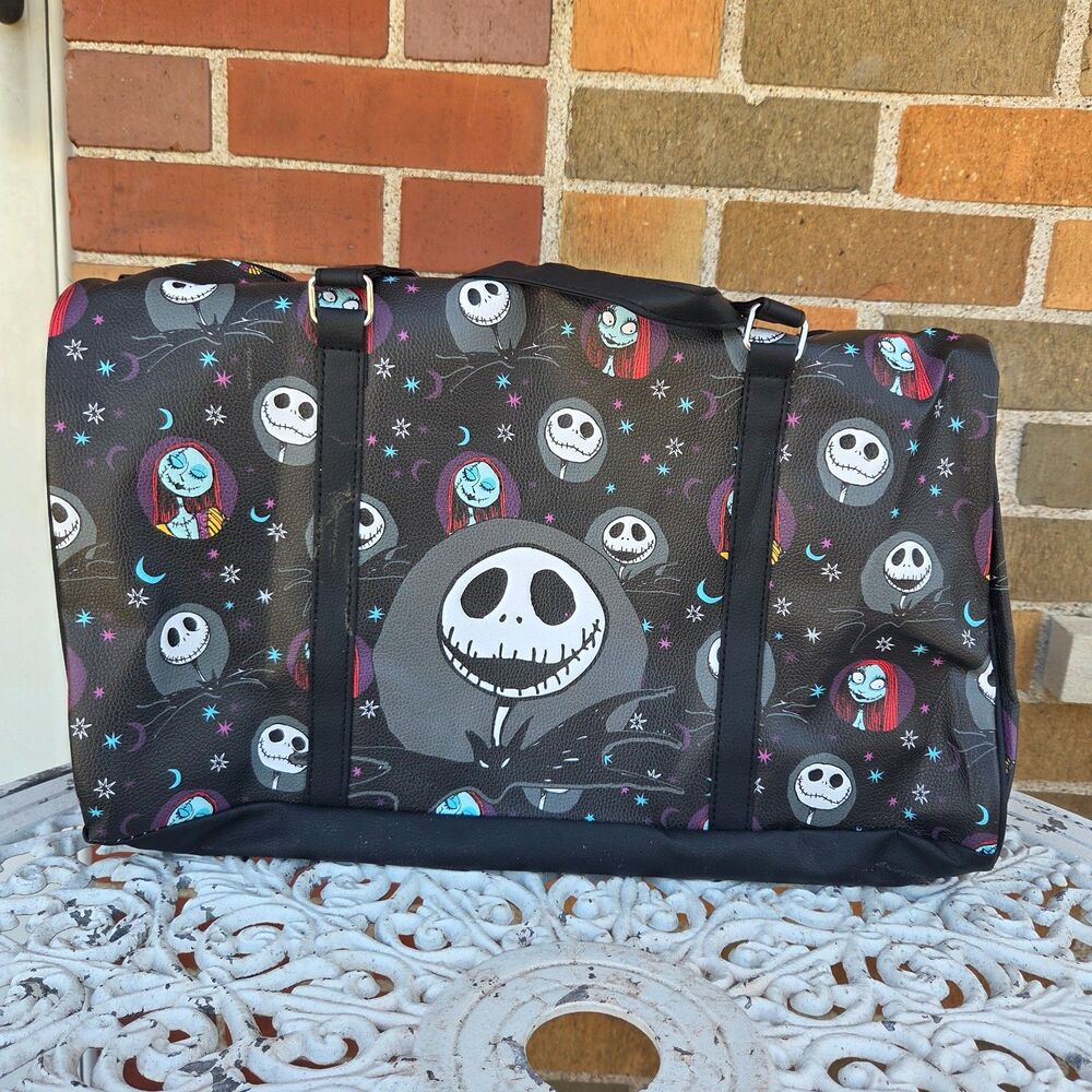 Disney The Nightmare Before Christmas Jack & Sally Travel Duffle Bag 16" Black